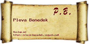 Pleva Benedek névjegykártya