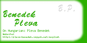 benedek pleva business card